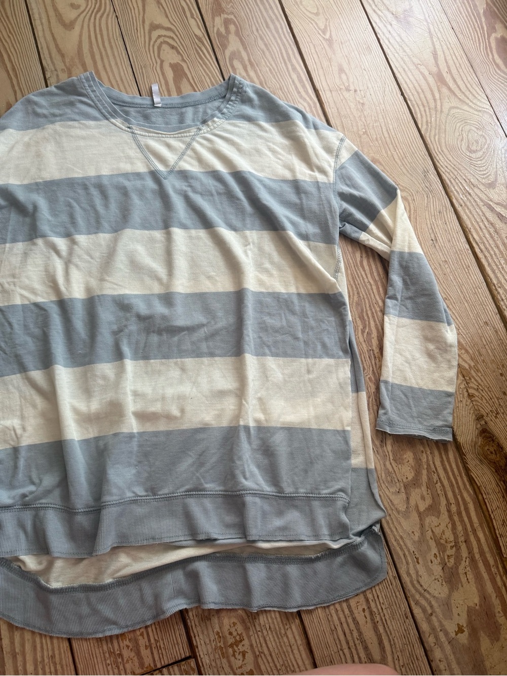 Z SUPPLY Small Blue White Striped Long Sleeve Top